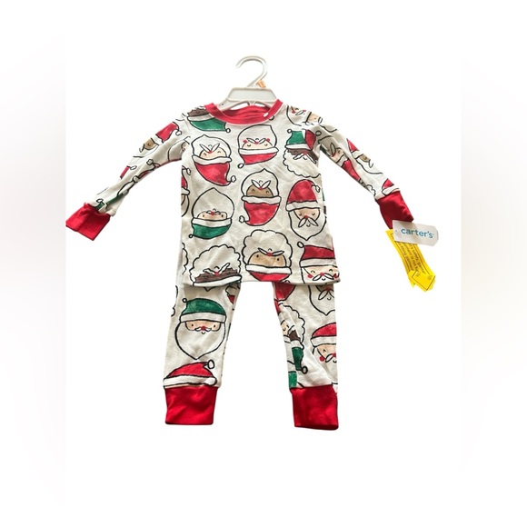 Carter's Santa Print Pajama Set - Red and White - Picture 1 of 3